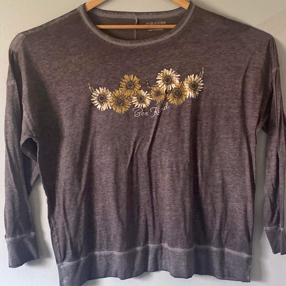 Maurice’s Brown Sunflower Long Sleeve Tee - Picture 2 of 4